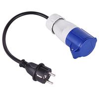 Electraline 20848043F Adattatore Caravan con Cavo in Gomma IP44 da Presa CEE (2P+T) a Spina Schuko, Lunghezza 30 cm H07RN-F 3G1.5mm, Adatto per Camper, Campeggio, Caravan, Barca, Cantiere