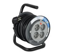 Electraline 208612 Avvolgicavo, 15 m, colore: nero