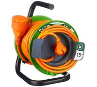 Electraline 208617-Avvolgicavo da giardino, 15 m, colore: verde