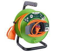 Electraline 20866138F - Avvolgicavo da giardino, 25 m, colore: verde