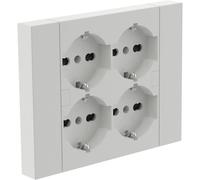 Electraline 22105 Multipresa da incasso Quadra 4 Posti Universali P40, compatibile con tutte le scatole da incasso 3 posti (muratura o cartongesso)