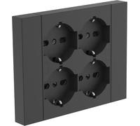 Electraline 22115 Multipresa da incasso Quadra 4 Posti Universali P40, compatibile con tutte le scatole da incasso 3 posti (muratura o cartongesso)