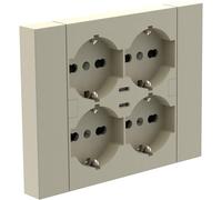 Electraline 22127 Multipresa da incasso Quadra 4 Posti Universali P40 + 2 USB-C, compatibile con tutte le scatole da incasso 3 posti (muratura o cartongesso)