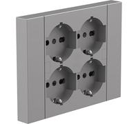 ELECTRALINE MULTIPRESA INCASSO QUADRA 4 PRESE BIPASSO + SCHUKO TITANIO (38925)