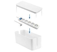 Electraline 300170 - Scatola organizer per cavi, con ciabatta a 5 scomparti, con interruttore, cavo da 1,5 m, presa multipla, presa da tavolo, femmina