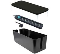 Electraline 300178 Scatola Organizzatore Cavi Con Multipresa Sei Posti Polivalenti, Nero