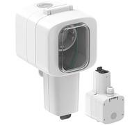 Electraline 300194 Presa Stagna Oblò da parete da esterno Schuko rinforzata per EV, Presa Ricarica veicoli elettrici, Multipresa outdoor IP56, Bianco