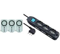 Electraline 3333 Kit 3 Pezzi, Programmatore Timer Meccanico Giornaliero, 3680 W,