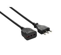 Electraline 46101 Prolunga 3 mt spina e presa piccola 10A, nero - sezione cav 3M