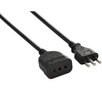 Electraline 46119 Prolunga 3 mt spina e presa piccola 10A, nero - sezione cavo 3G1 mm²