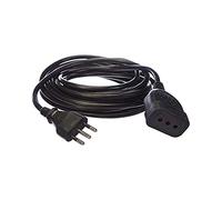Electraline 46122 Prolunga 5 mt spina e presa bivalente 10/16A, nero - sezione cavo 3G1 mm²