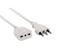 Electraline 46124 Prolunga 5 mt spina e presa bivalente 10/16A, bianco - sezione cavo 3G1 mm²