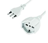 Electraline Prolunga elettrica 46126 - 10 m Spina 16A Presa bipasso Schuko Cavo 3G1,5 mm Bianco