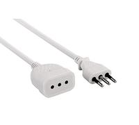 Electraline 46132 Prolunga 5 mt spina e presa piccola 10A, bianco - sezione cavo 3G1 mm²