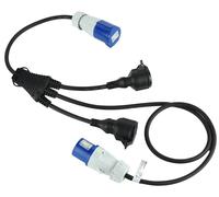 Electraline 46152 Prolunga Splitter Caravan a 3 vie/Cavo Alimentazione con 2