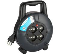 Electraline 49026 Prolunga Elettrica con Avvolgicavo 10 mt, 4 Prese Polivalenti,