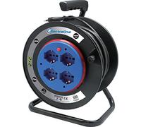 Prolunga con avvolgicavo Electraline 4 prese Schuko 10/16A cavo 3x1.5mm2 da 25m