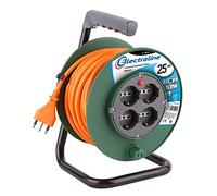 ELECTRALINE PROLUNGA ELETTRICA 25 MT CON AVVOLGICAVO 4 SCHUKO + 10/16A 49018
