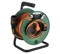 Electraline 49248 Avvolgicavo con Prolunga Elettrica da Giardino 40M 2x1.5mm con Presa Europea due poli Electralock