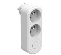 Electraline 531206 Adattatore Spina Multipresa Biplite Prima 2 Prese Francesi 16A con Interruttore ON/OFF, Adattatore da parete, Bianco
