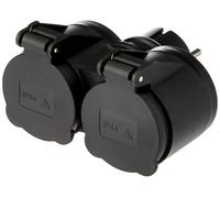 Electraline 55074 Adattatore da Esterno 2 prese Schuko, Resistente all'acqua IP4