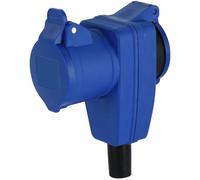 Electraline 55086 Presa Elettrica Angolare Cablabile, Presa Industriale Doppia IP44 (CEE 2P+T + Schuko) Adatta per Camper, Campeggio, Caravan, Barca, cantiere, IP44