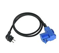 Electraline 55092 Adattatore da campeggio 1.5 M, Prolunga in gomma IP44 H07RN-F 3G1.5 con doppia presa (1 CEE + 1 Schuko), Spina Schuko adatta per Camper, Campeggio, Caravan, Barca, cantiere, Nero