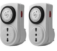 Electraline 58104 Programmatore Timer 16 A, Nero/Bianco (Confezione da 2)