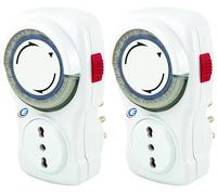 Electraline 58105 Programmatore Timer Settimanale, Ciclo Totale di 7 Giorni Consecutivi in Blocchi da 2 Ore, 10/16 A, Bianco (Confezione da 2)