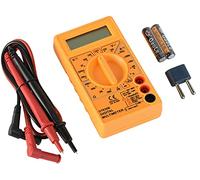 Electraline 59007 Multimetro Digitale elettronico Professionale Portatile, Amperometro Voltmetro Ohmmetro, Ampere Ohm Volt AC/DC Corrente Tensione Resistenza Diode hFE Transistor, Arancione