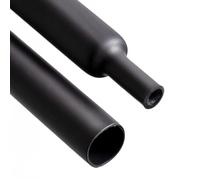 Electraline 59242 Guaina Termorestringente Nera, Diametro 2.4/1.2 mm e 2M di Lunghezza, per isolare, proteggere e rinforzare cavi e connettori, Resistente a temperature estreme (-55°-125°C)