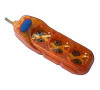 Electraline 59642 Ciabatta a 3 prese con interruttore, cavo 3G1 3 m, colore: arancione trasparente