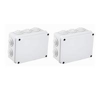 Electraline 60554 Cassetta di Derivazione da Parete, 120 x 80 x 50 mm, IP55, Grigio (Confezione da 2)