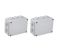 Electraline 60555 Cassetta di Derivazione da Parete, Misura 150x110 mm, IP55, Grigio (Confezione da 2)