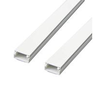 Electraline 60775 Tubo Copricavi, Canalina Passacavi Pavimento, Bianco, 2 Pezzi, 20 x 10 Mm, 1 M Lunghezza