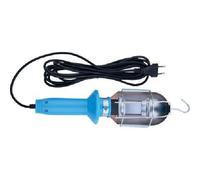 Electraline 60999 Lampada Portatile con Interruttore, Cavo 10 mt, Uso in Cantiere, Ispezione, Officina, Cantina, Lavoro, Garage, Nero/Azzurro