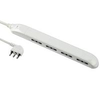Electraline 61910 Multipresa Super Slim Salvaspazio 23 mm, 4 Posti Bivalenti 10/16A, Spina 90° 16A, Cavo 1.5 M, Bianco
