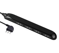 Electraline 61911 Multipresa Super Slim Salvaspazio 23 mm, 4 Posti Bivalenti 10/16A, Spina 90° 16A, Cavo 1.5 M, Nero