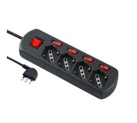 Electraline 61912 Multipresa 4 Posti Polivalenti Schuko 4 Interruttori