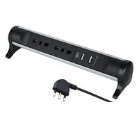 Electraline 61914 Multipresa Scrivania Alu-Line di Design 2 Posti 10/16A + Ing7
