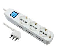 Electraline 62002 Multipresa 9 Posti, Bianco, 1.5 m