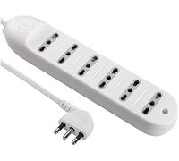 Electraline 62005 Multipresa 6 Posti Bivalenti 10/16A - Cavo 1,5 mt Bianco