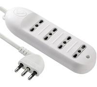 Electraline 62013 Multipresa 4 Posti Bivalenti 10/16A - Cavo 1,5 mt Bianco