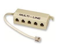 Electraline 62020 Multipresa 5 Plugs con Cavo, Beige