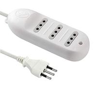 Electraline 62032 Multipresa 3 Posti 10A, Cavo 1,5 m Bianco