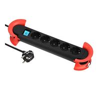 Electraline 62046, Multipresa Professionale da Lavoro 5 prese schuko, 5 metri, appendibile con ganci, Cavo H05VV-F sezione 3G1.5 mm²
