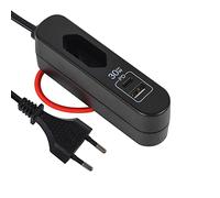 Electraline 62569 Caricatore Portatile 30W, Power Delivery con 2 USB (1 Tipo A + 1 Tipo C Protocollo PPS: Max. 30W) per caricare tutti i device, Prolunga Elettrica 1.5M, Spina Europea
