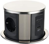 Multipresa a scomparsa 5 posti Electraline 3 prese Schuko + 2 prese USB - 62571