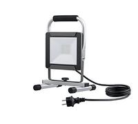 Electraline 63430 Proiettore Faretto LED su Piede, 30 W, Leggero Cavo 1.5 m Impermeabile IP65. Ideale per Lavori all'Esterno o Feste e Barbeque in Giardino Grigio