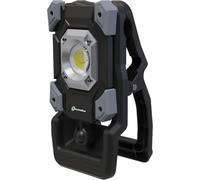 Electraline 63434 Proiettore LED con pinza, 2000lm, 20W, ricaricabile tramite cavo USB-C (incluso), 4400mAh, powerbank, IP54, Nero/Grigio